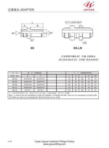 JIS meeskoonusvaheseina adapter